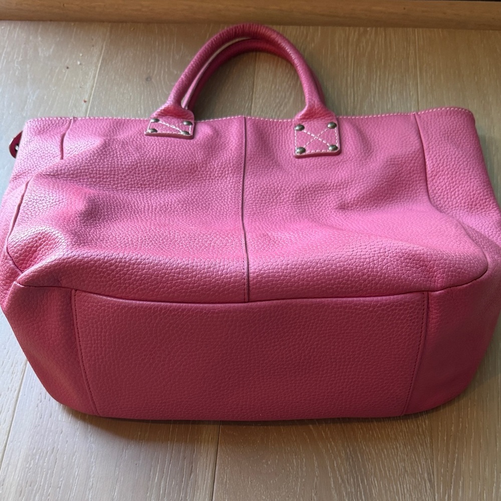GAP Pink Pebbled Leather Tote Bag - Picture 5 of 7